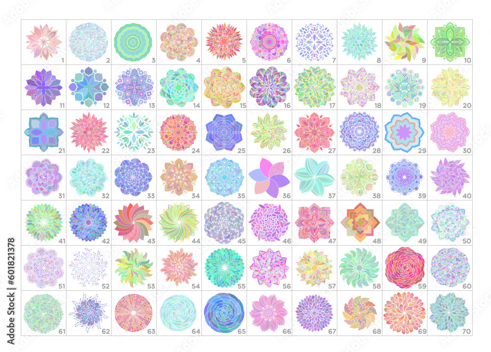Mandala set circle ornament tile frame ink dot work paint wall art decor clipart Mandala set circle ornament tile frame ink dot work paint wall art decor clipart