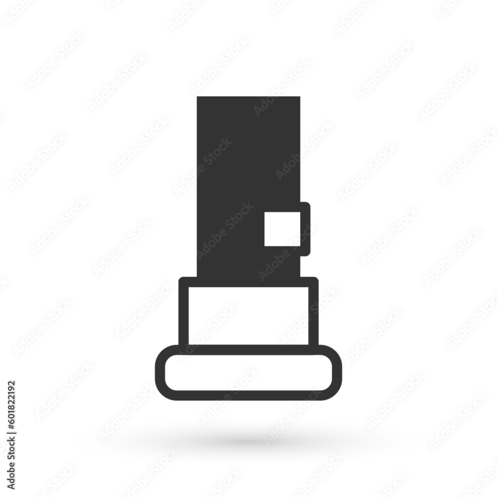 Grey Cartridges icon isolated on white background. Shotgun hunting firearms cartridge. Hunt rifle bullet icon. Vector Grey Cartridges icon isolated on white background. Shotgun hunting firearms cartridge. Hunt rifle bullet icon. Vector