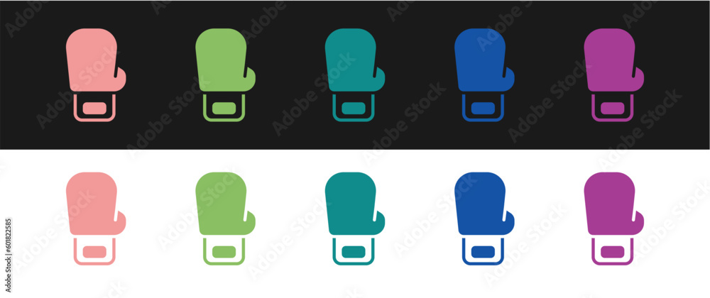 Set Boxing glove icon isolated on black and white background. Vector Set Boxing glove icon isolated on black and white background. Vector