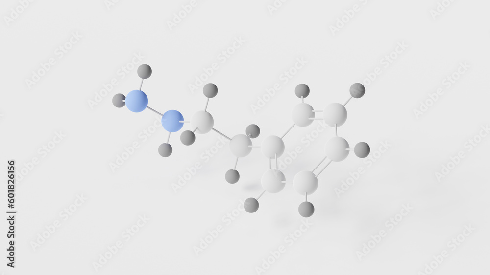 phenelzine molecule 3d, molecular structure, ball and stick model, structural chemical formula nardil phenelzine molecule 3d, molecular structure, ball and stick model, structural chemical formula nardil