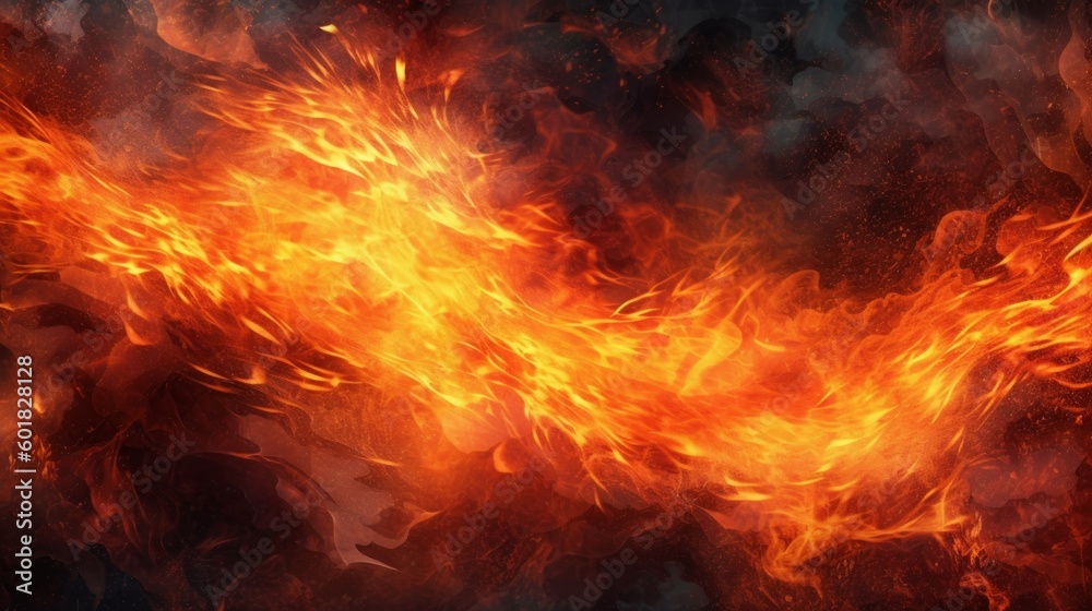 Burning fire for background. Generative AI