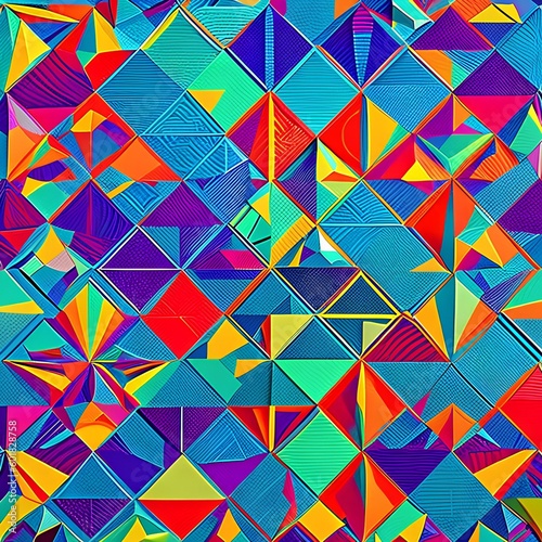 70 Geometric Shapes: A bold and graphic background featuring geometric shapes in contrasting and vibrant colors that create a dynamic and energetic vibe4, Generative AI