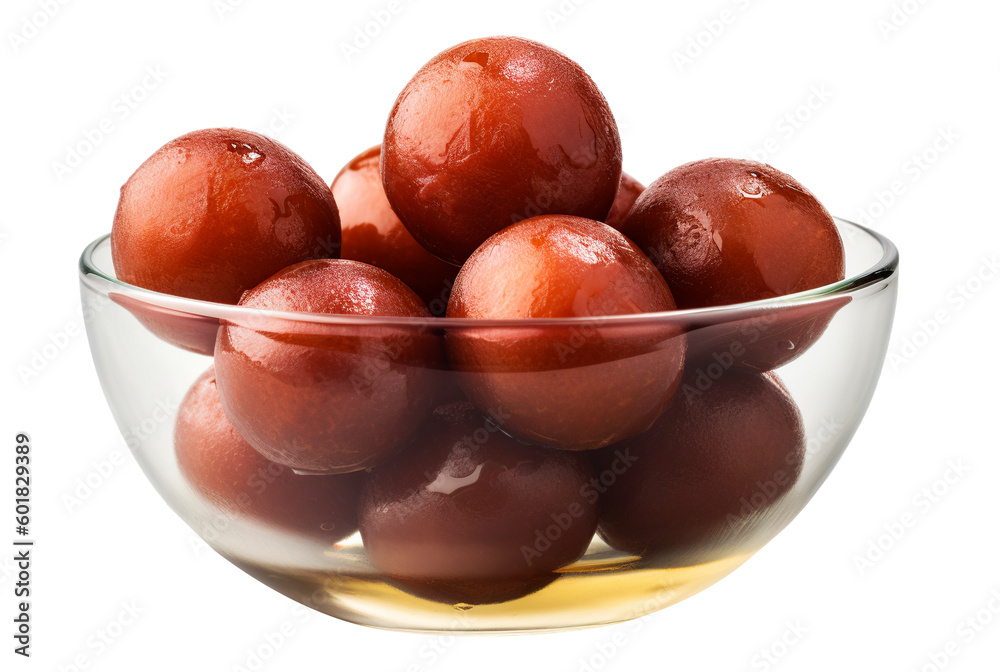 Obraz premium Gulab jamun in transparent background. Generative AI.