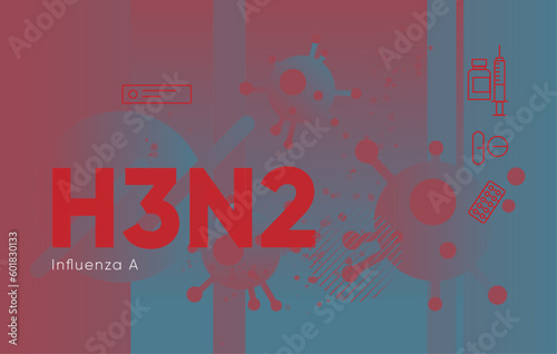 Abstract Representation of Influenza A - H3N2 - Virus - Stock Illustration