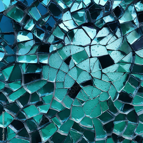 abstract background, light blue broken glass pattern, ai generated