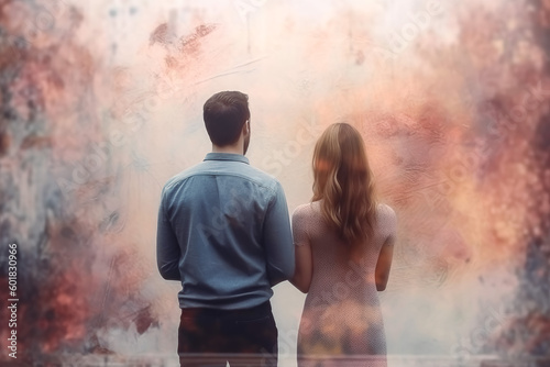 couple in love in a painterly style. Generative AI.