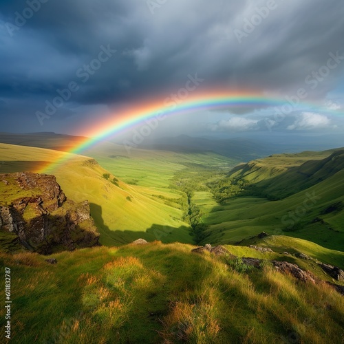 rainbow over the hills