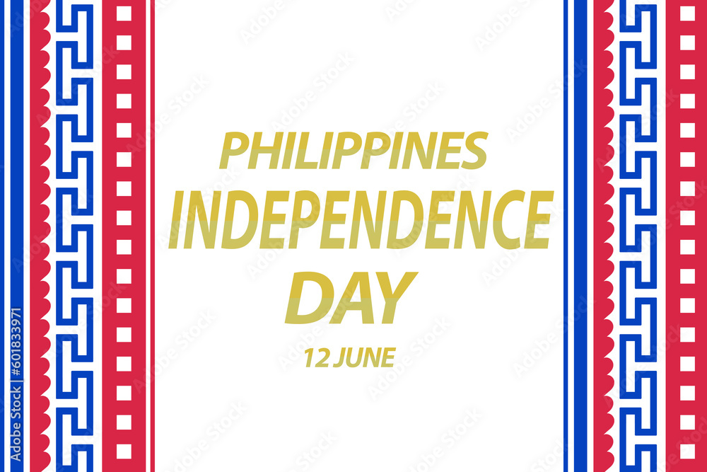 Fototapeta premium Philippine Independence Day. Happy national holiday. Celebrated annually on June 12 in Philippine. Patriotic poster design. Vector illustration