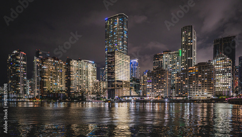 View of the Miami skyline at night