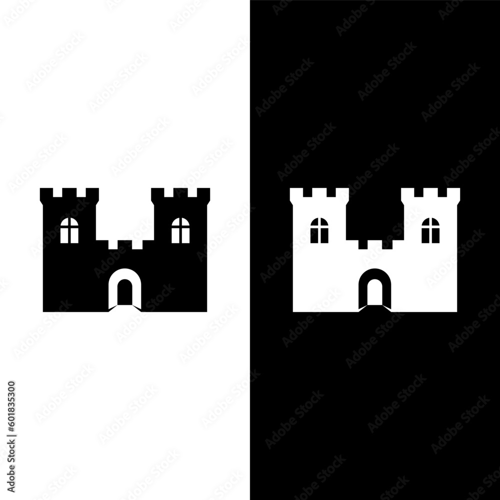 black and white castle icon