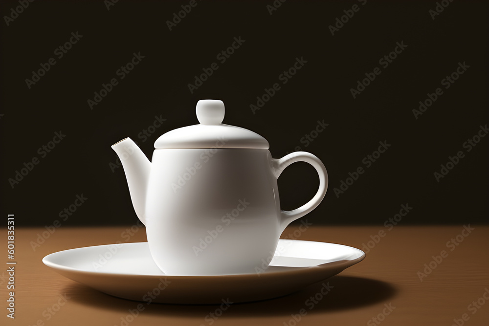 Teapot with a dark background. Generative AI Teapot with a dark background. Generative AI