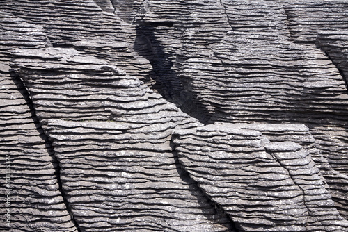 Nahaufname von Felsen an den Pancake Rocks in Neuseeland. Nutzbar als Textur, Struktur und als Hintergründe für Webseiten oder ähnliches. photo