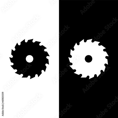 black and white saw blade icon