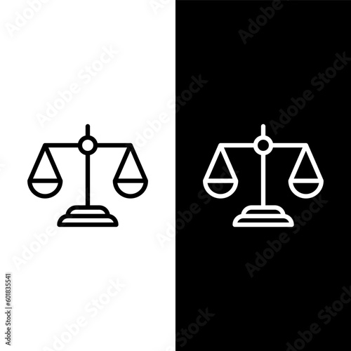 black and white scales of justice icon