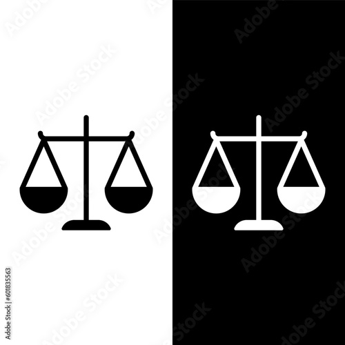 black and white scales of justice icon