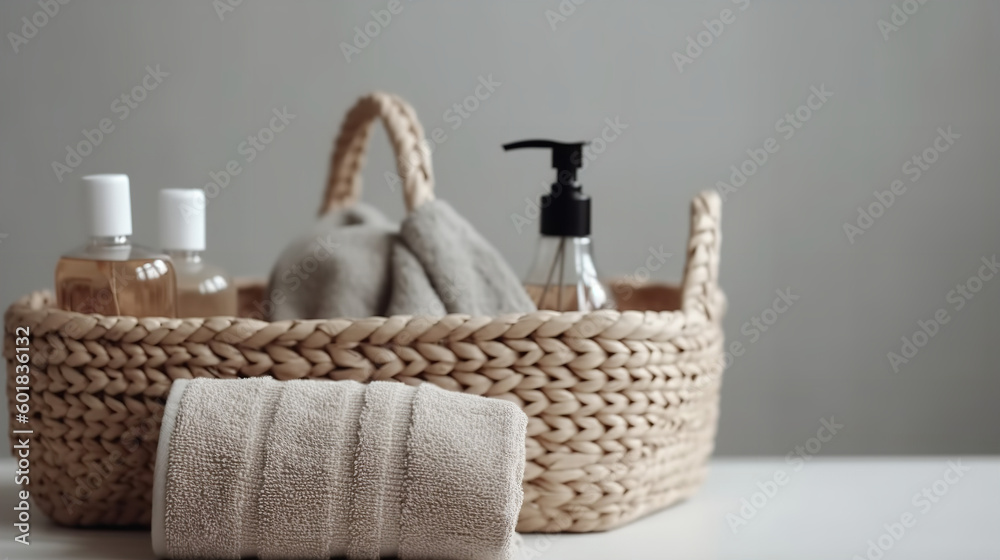 Fototapeta premium Zero waste concept. Eco-friendly bathroom accessories