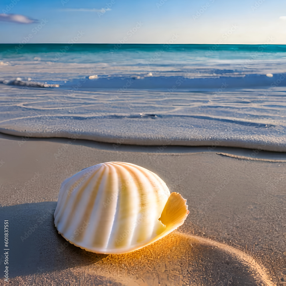 Obraz premium Pristine shell on the beach created with AI
