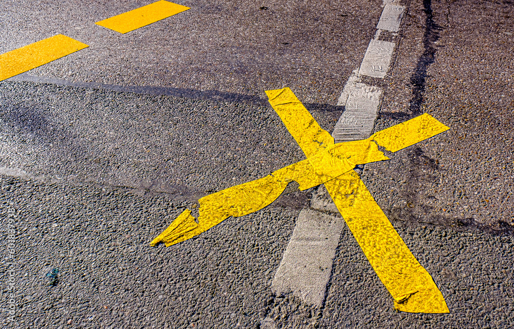 typical road marking in germany
