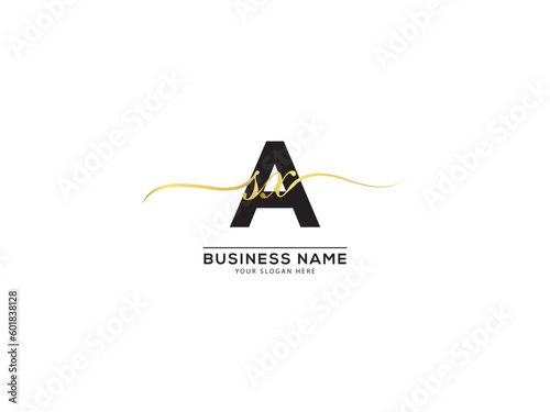 Typography ASX Signature Logo, Creative asx sax Business Logo Icon Vector Art photo