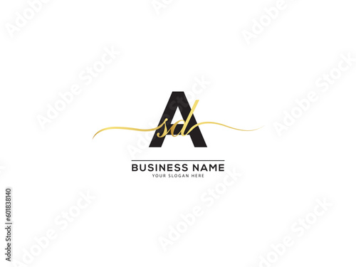 Typography ASD Signature Logo, Creative asd sad Business Logo Icon Vector Art