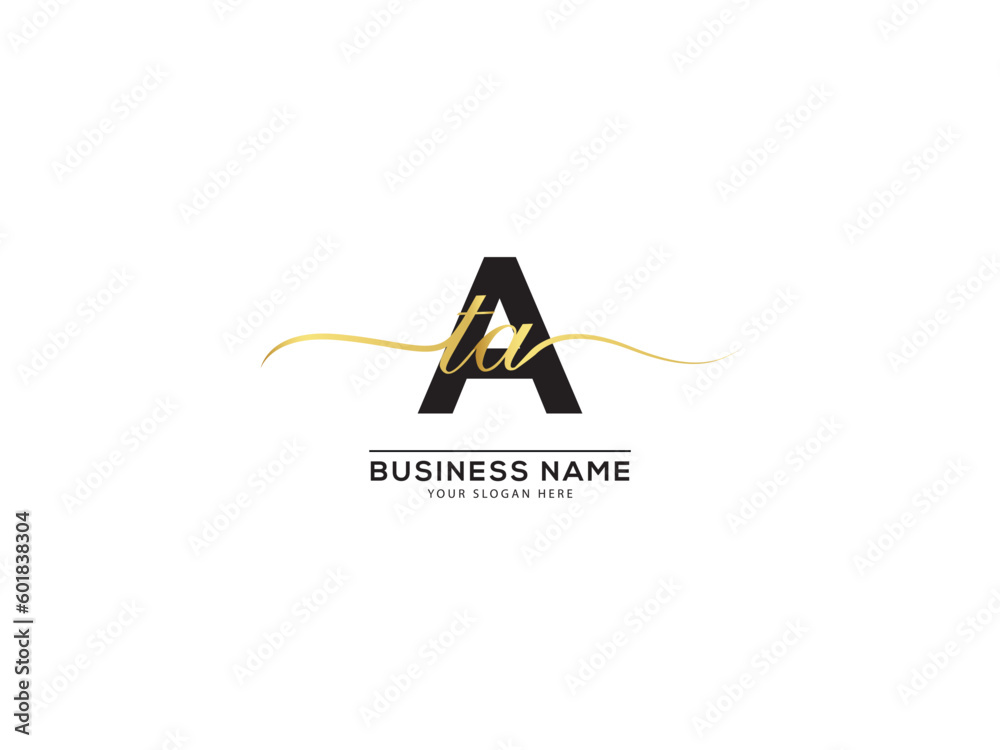 Ταπετσαρία Luxury ATA Initial Logo, Alphabet ata taa Signature Letter Logo Template