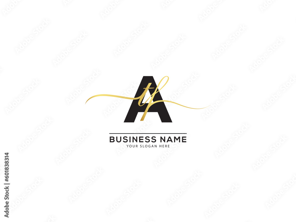 Luxury ATF Initial Logo, Alphabet atf taf Signature Letter Logo Template - obrazy, fototapety, plakaty 