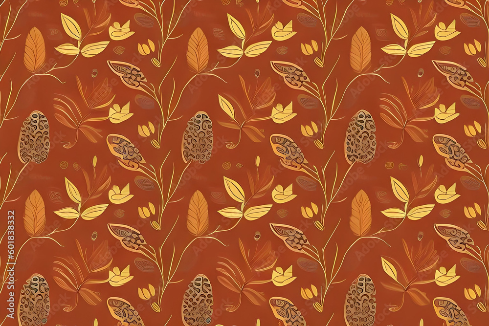 Fototapeta premium Cocoa bean pattern, a pattern based on the rich and earthy cocoa bean