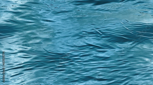 A close up of a blue water surface with ripples, texture illustration, abstract background, AI
