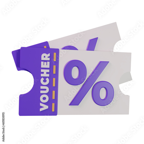 Voucher discount 3d icon