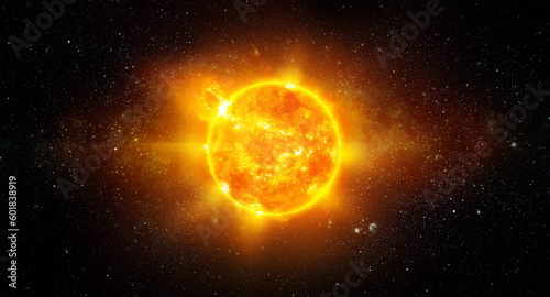 View of the Earth  sun  star and galaxy. Sunrise over planet Earth  view from space. Concept on the theme of ecology  environment  Earth Day. Elements of this image furnished by NASA.