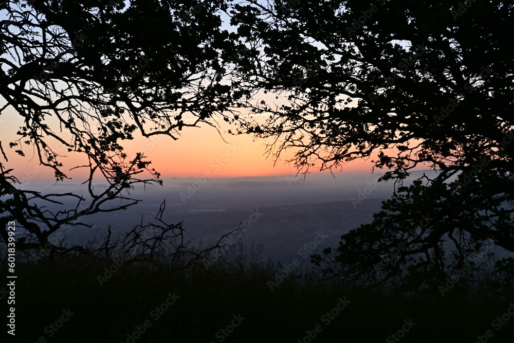 sunset on the valley