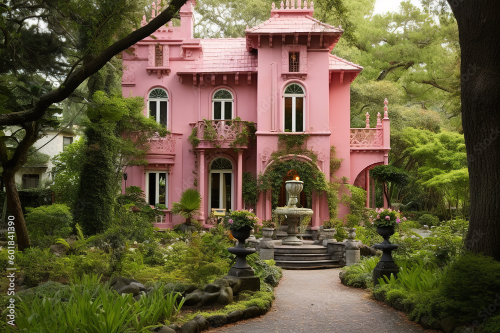 Garden & Pink House - Generative AI