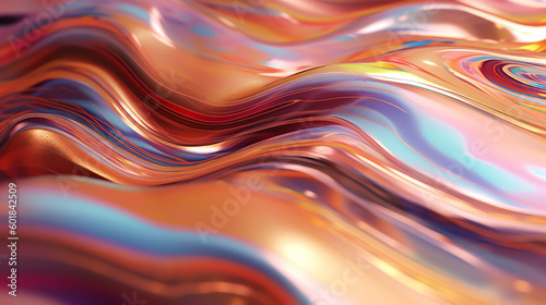 Abstract background texture of Oil or Petrol liquid flow  liquid metal close-up. Liquid waves and stains. Oil marble trendy dynamic art with glowing effect. bright color fluid art 3d render.