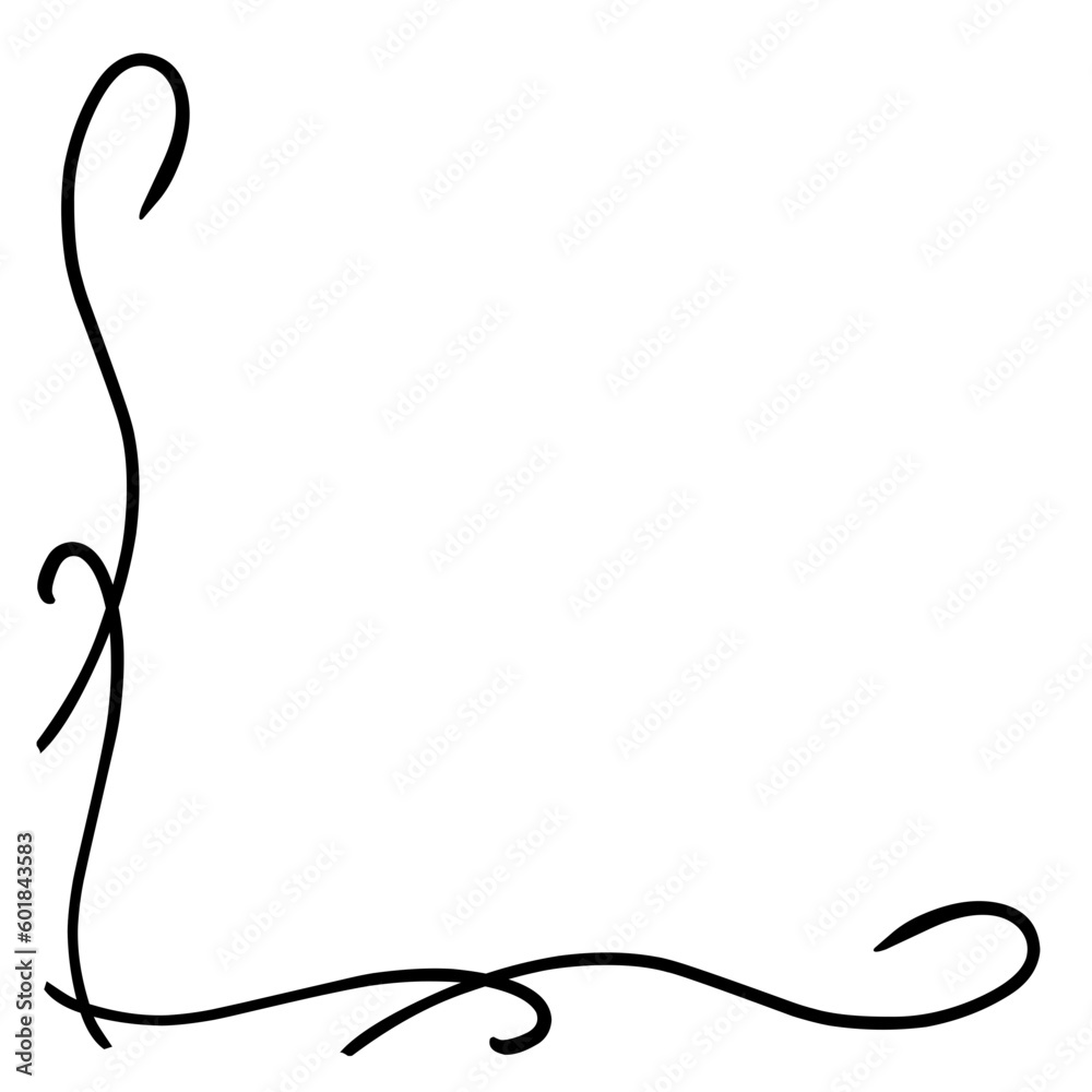 Hand Drawn Doodle Corner Border Decor