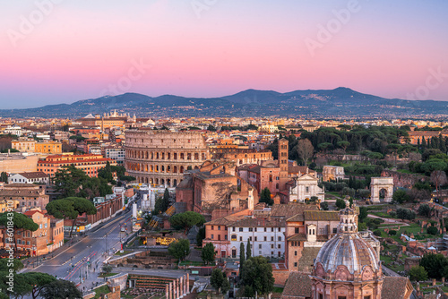 Rome, Italy overlooking the Roman Forum and Colosseum © SeanPavonePhoto