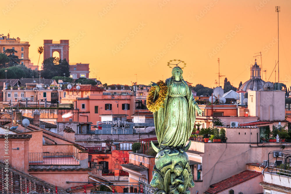 Fototapeta premium Column of the Immaculate Conception in Rome, Italy
