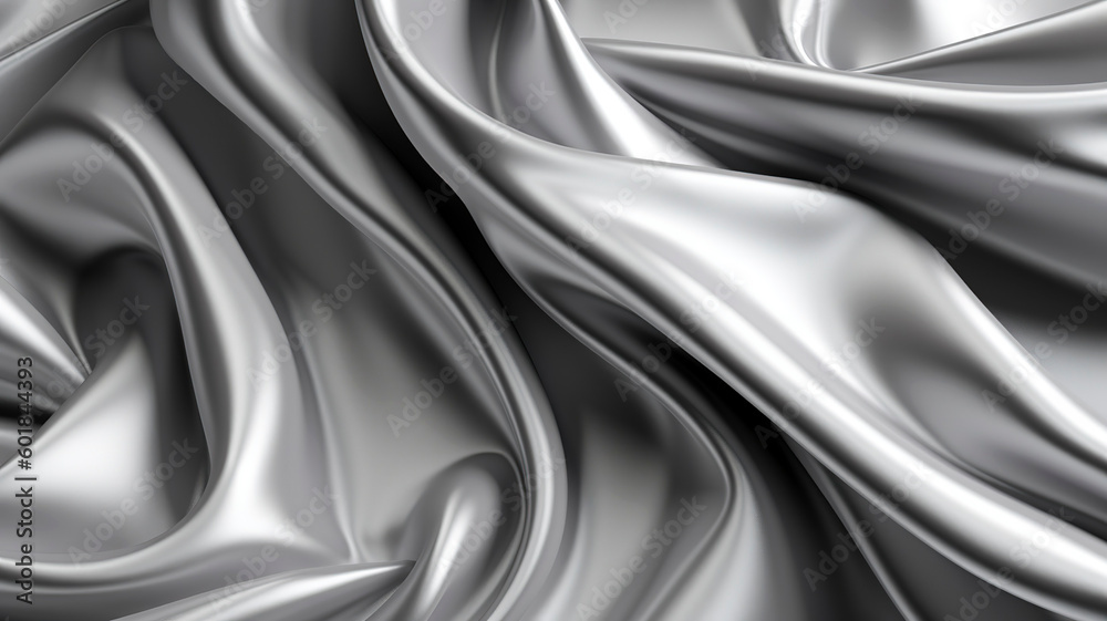 Soft, wavy folds on a shiny black and white silk satin fabric, background wallpaper. Soft, wavy folds on a shiny black and white silk satin fabric, background wallpaper.