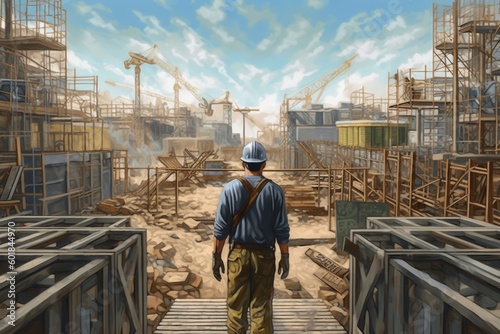 A Construction Worker's Perspective: Walking to the Site, Generative AI