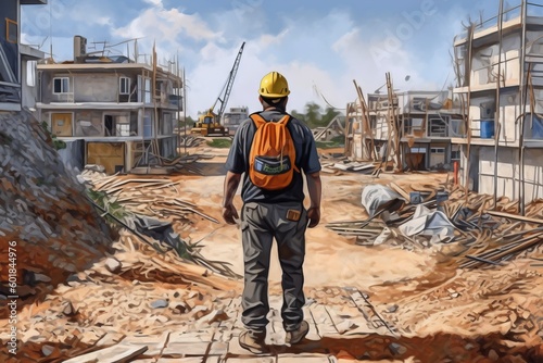 A Construction Worker's Perspective: Walking to the Site, Generative AI