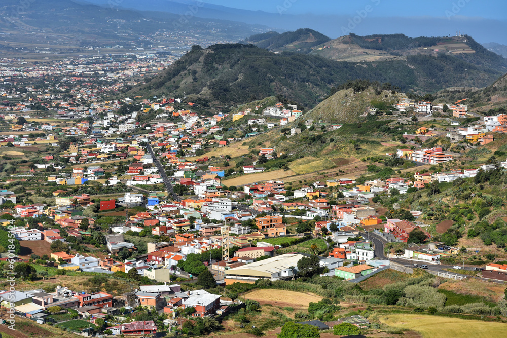 Panoramic view of townscape of Las Mercedes