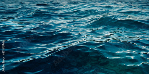 The sea surface is blue
