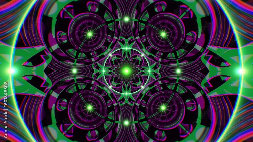 green and purple geometric modern abstract art