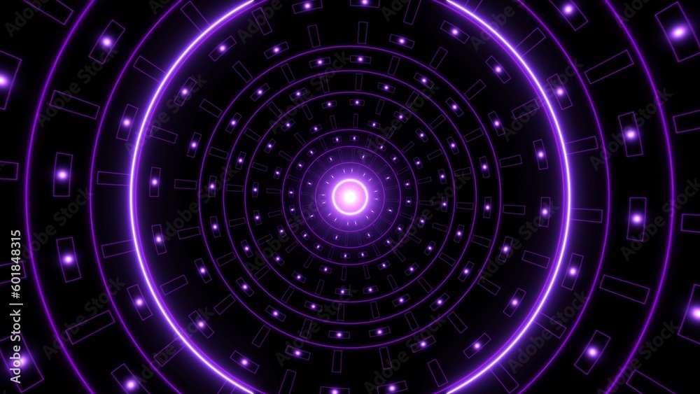 Glowing purple light Rectangle Tiled Circle background
