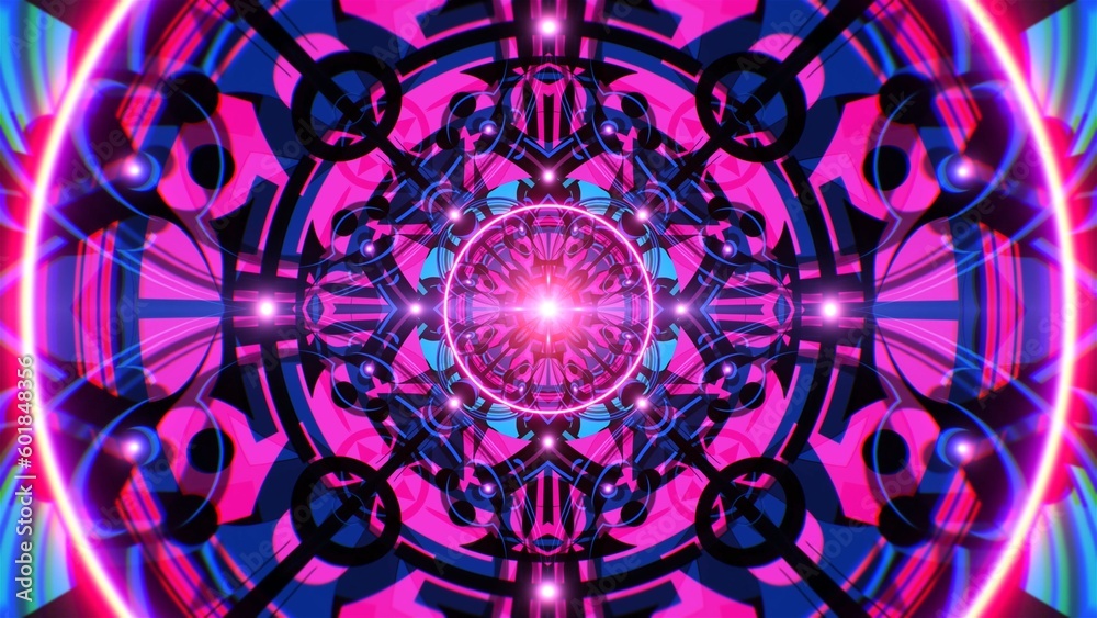 pink and blue light geometric meditation vj art