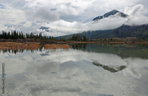 The trees, clouds and Sulphur Mountain - Vermilion Lake, Canada