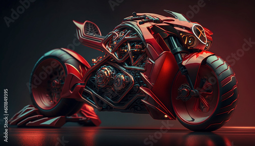 Super bike, futuristic bike.Generative AI.