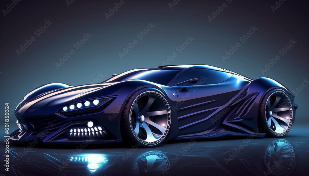 Sports car, High speed Car, futuristic car,.Generative AI.