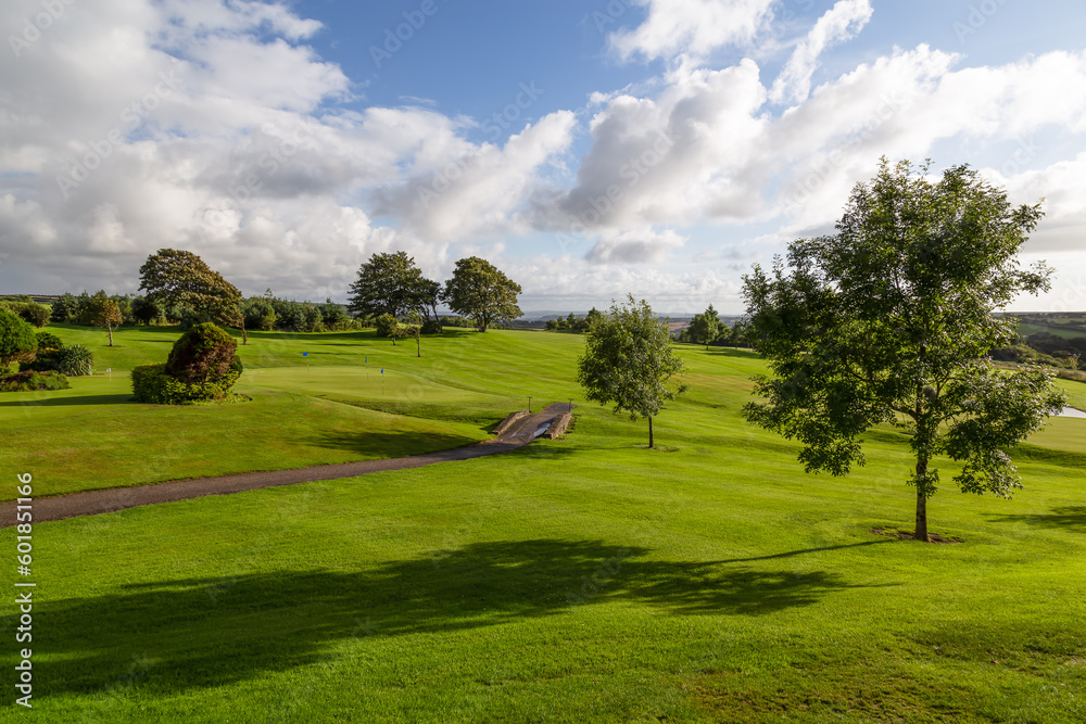 Golf course in the town of Camelford, Cornwall, United Kingdom.
