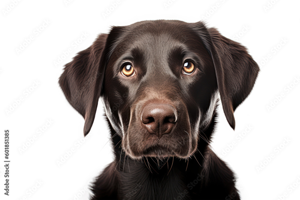 Labrador Retriever, Dark Brown, Isolated on Transparent Background, AI Generative Labrador Retriever, Dark Brown, Isolated on Transparent Background, AI Generative