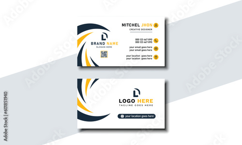 Professional and modern business card template with golden and black colors. Creative visiting card for your business and personal use. Vector illustration ready to print